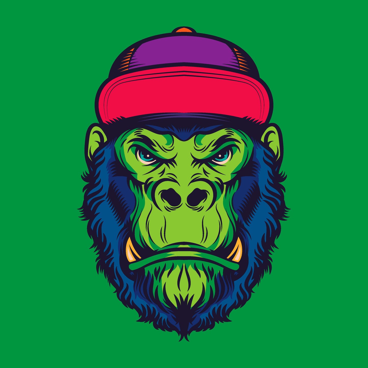Green Gorilla Face